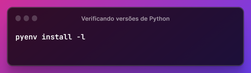 código - verificando versões de python